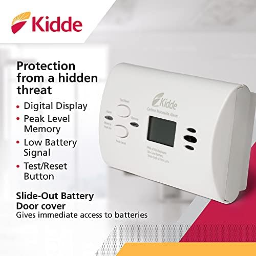 Kidde Szén-Monoxid Érzékelő, Digitális Kijelző, LED-es Lámpák, CO Riasztó & Füst & Szén-Monoxid Érzékelő, elemes, Kombinált
