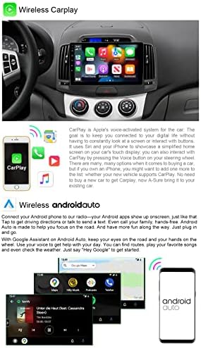 ASURE Autó Sztereó Rádió GPS Navigációs Egység Elantra 2007-2010,9 inch 4Core 2G+32G Android Vezeték nélküli Carplay,Android Auto,SWC,DSP,1280x720