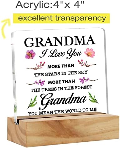 A legjobb Nagymama Ajándékok Virágos Nagyi Szeretlek Idézet Dekoratív Asztal Akril Dekor Íróasztal Emléktábla Alá a Fa Állvány