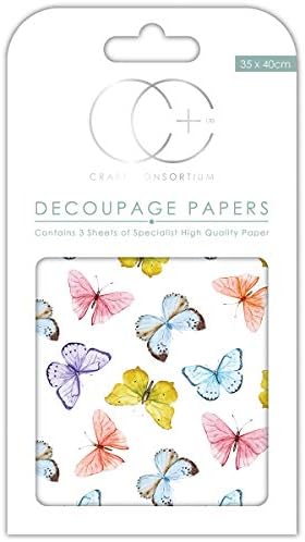 Kézműves Konzorcium Kaleidoszkóp a Pillangók Decoupage Papírok (3/Csomag), 13.75 x 15.75