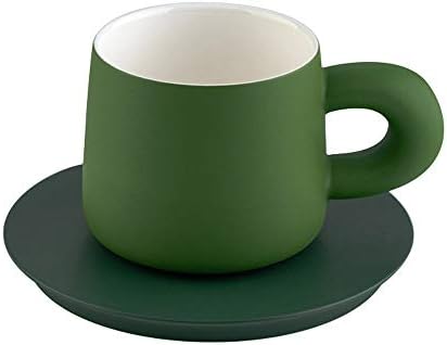 GJCQZQ Egyszerű Porcelán 310ml Kávés Csészét Meghatározott, 10.48 oz Kreatív Délután Bögre Tej, Eszpresszó Csésze Fogantyú Pár