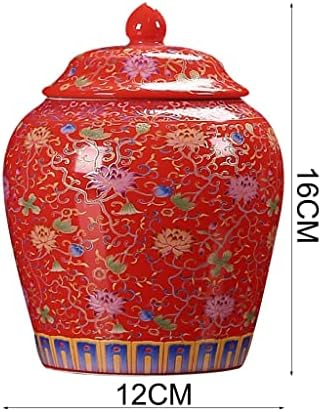 FOTOEV 6.3 a Ginger Jar Dekoratív Üveg Ősi Kínai Császári Zománc, Porcelán, Dekoratív Otthon Dekor (Szín : piros)
