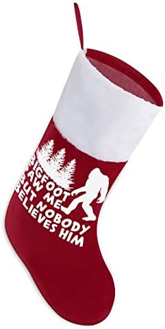 Bigfoot Látott Karácsonyi Harisnya Lóg Zokni Nyomtatás Karácsonyfa Kandalló Dekoráció