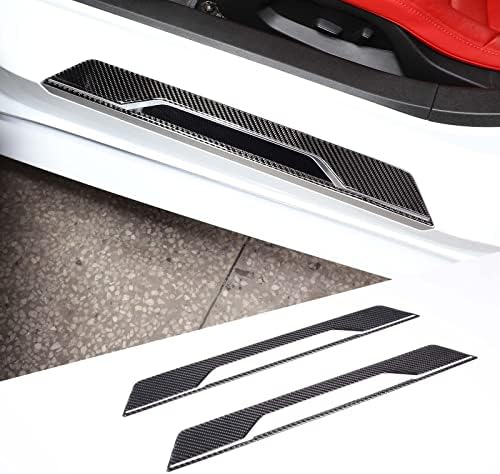 Autó, Ajtó, Párkány díszítőelemek Puha Szénszálas Matrica 2DB Kompatibilis Corvette C8 Rája 2020-2023 Belső Ajtó Küszöb csúszásgátló