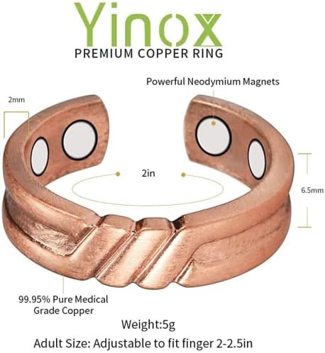 YINOX Réz Gyűrűk Nők Ízületi Fájdalom Enyhítésére Állítható Mágneses Terápia Gyűrű, a 3500 Gauss Mágnesek