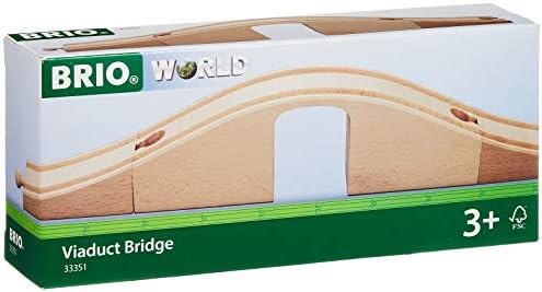 Brio Világ 33351 - Viadukt Híd - 3 Darab Fa Vonat Tartozék Gyerekeknek, 3 éves kortól