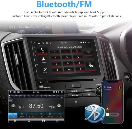10.1 Hüvelykes Android 11 Autó Hifi-2G+32G, Érintőképernyő Rádió Biztonsági Kamera, Navigációs GPS, Bluetooth, FM Rádió, Tükör Link