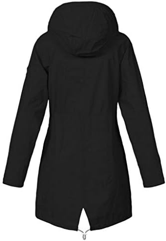 A nők Szilárd Eső Kabát Szabadtéri Plus Size Vízálló Kapucnis Szélálló Bő Kabát Kabát Női Műbőr