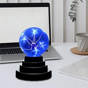 Lpraer Kék Fény Plazma Labdát, 3 Inch Mágikus Érintés Érzékeny USB/elemes Üveg Köd Statikus Elektromosság Labdát a Fél/Hálószoba/Dekor