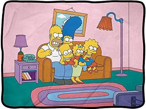 Szürreális Szórakozás A Simpson Család Rajzfilm Nyitó Kanapé Jelenet Szuper Puha Plüss Polár Takarót, Többszínű