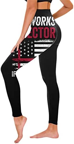 Július 4-én Magas Derék Leggings a Nők Amerikai Zászló Jóga Futó Leggings Ultra Puha Ecsettel Rugalmas Futó Edzés Pants