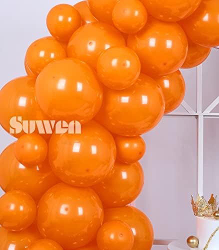 SUWEN Narancs Lufi Kit 77PCS Latex Hélium Fényes Égetett Narancs Léggömb, Különböző Méretű, 10 Hüvelykes 5 Hüvelykes Szülinapi Érettségi buli
