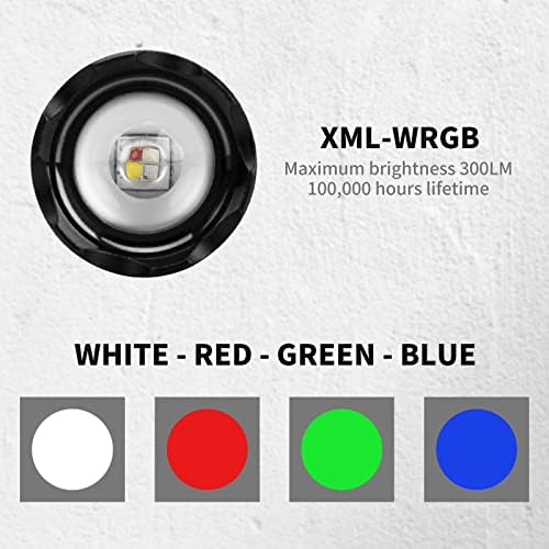 HSXMN Korszerűsített Kis Piros Lámpa Zseblámpa, Nagyítható 4 Szín 1 LED Elemlámpa, Piros, Zöld, Kék, Fehér, Színes Kézi Fáklyát az Éjszakai