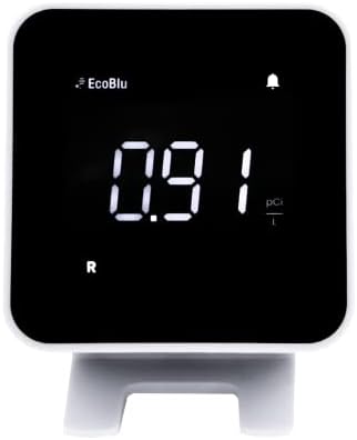Ecosense EB100 EcoBlu, Haza Radon Érzékelő, Elfog & Display Eredmények Minden 10 Perc, Rövid & Hosszú Távú, Folyamatos figyelemmel