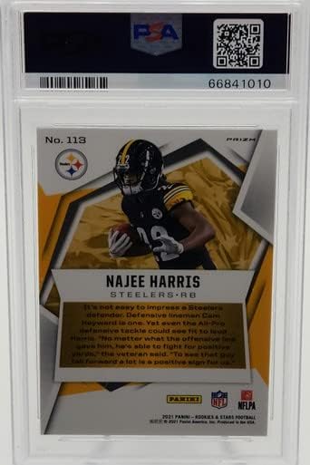 Najee Harris Steelers 2021 Újoncok & Csillagok Pulsar Prizm Újonc Kártya 113 PSA 10