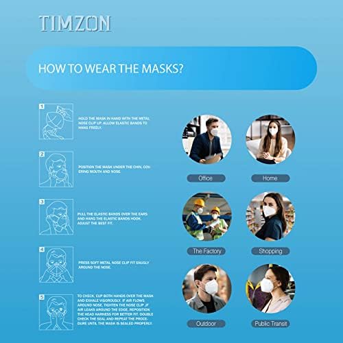 TIMZON Maszk 30 DB 5-Rétegű Maszk Védelem Kupa Por Biztonsági Maszk Szűrő Hatékonyság≥95% Lélegző Maszk