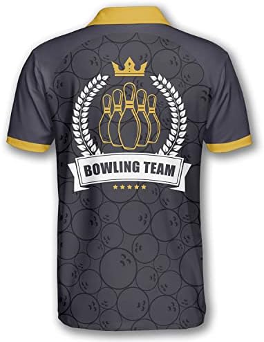 PRIMESTY Egyéni Bowling Ing, Rövid Ujjú Bowling Ingek Férfiak számára - Személyre szabott Teke Férfi Póló