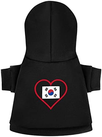 Imádom South_Korea Piros Szív Kutya Ruhák Téli Pet kapucnis felső Puha, Meleg Kutya Melegítőfelső Kis -, Közepes testű Kutyáknak