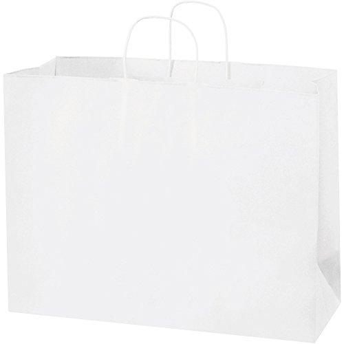 Top Pack szállítási Papír-Bevásárló Táska, 16 x 6 x 12, Fehér (Csomag 250)