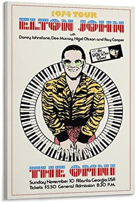 Gaobi Elton John 1974 Koncert Plakát, Poszter Díszítő Festés Vászon Wall Art Nappali Plakátok Hálószoba Festés 12x18inch(30x45cm)
