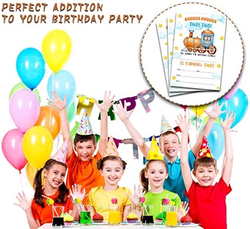 ONDTOM 20-Gróf gőzmozdony 2. Születésnapi Party Meghívó Kártya, Borítékok (4 x 6 ) - Chugga Chugga Két Vonat - Fiúk Lányok Szülinapi