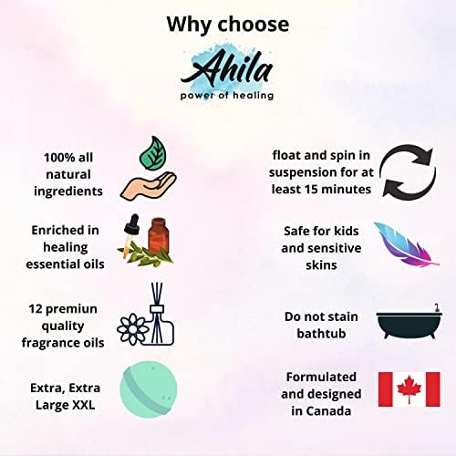 Ahila energia gyógyító 12 XXL Pezsgő Szerves Fürdő Bombák Ajándék Szett Nők számára a Férfiak, mind a Gyerekek Tervezték, Kanadában Tartós