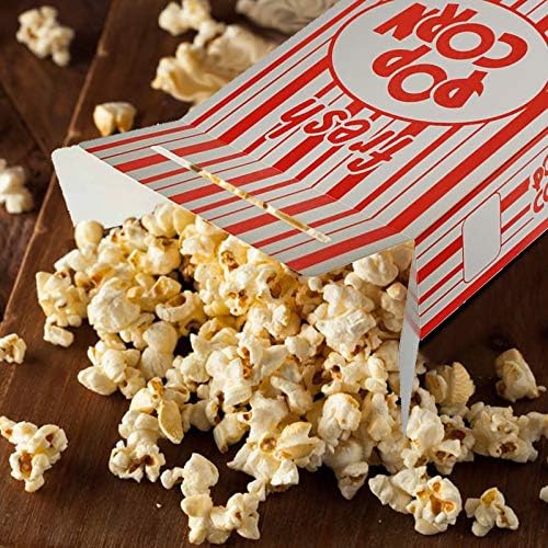 Fasmov 100 Csomag Papír Popcorn Doboz, 6 L x 2 1/2 M x 8 1/2H Csukja be a Felső Pattogatott kukoricának Dobozok, Popcorn