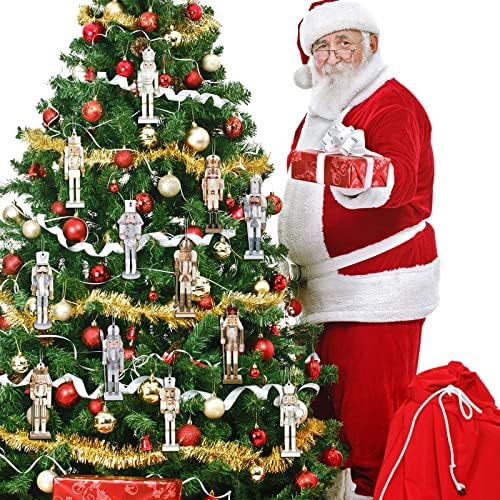 48 Db Karácsonyi Diótörő Karácsonyi Díszek Király, Katonát Díszek, Arany, Ezüst Csillámos Lóg Karácsonyi Díszek Mini Fa, a karácsonyfa
