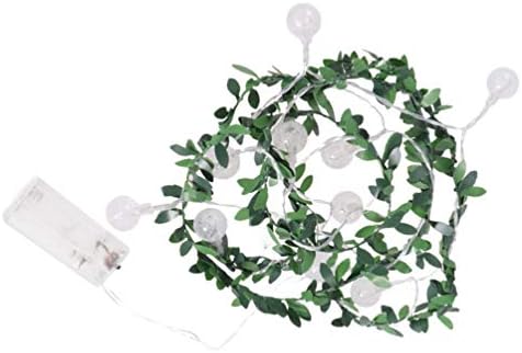 Amosfun Zöld Levél String Fények Rattan Led DIY Koszorú Lámpa Beltéri Kültéri Esküvő, Születésnap Terasz Kerti Dekoráció 6m
