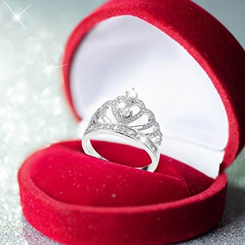 A Csillagászat Gyűrű Nyugat-Gyűrűk Mérete 9 Teljes Gyémánt Cirkon Korona Üreges Gyűrűk Női Divat Rose Gold Diamond