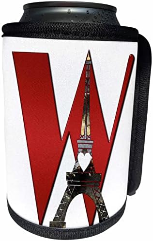 3dRose Piros Monogram Kezdeti W Egy Eiffel-Torony - Lehet Hűvösebb Üveg Wrap (cc_354689_1)