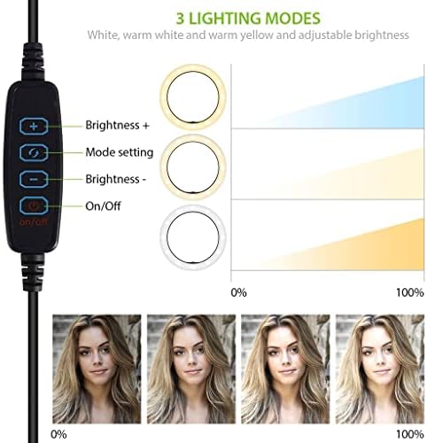 Világos Kereteket Gyűrű Tri-Color Light Kompatibilis A BLU D450 10 Hüvelykes Távoli Live Stream/Smink/YouTube/TikTok/Video/Forgatás (Szabályozható/Szabályozható)
