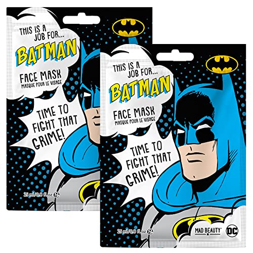 Őrült Szépség 2 Gróf Warner Brothers DC Álarcok | 2 Lap Batman Maszkot 0.8 oz | Szórakoztató Wellness Bőrápolás Felek Ajándékok