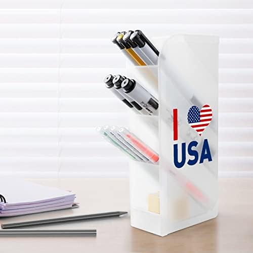 Imádom az USA-Zászló, tolltartó, Ceruza Szervező Tároló Smink Ecset Kupa Művészeti Kellékek asztali Office Home Fehér