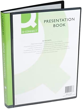 Q Csatlakoztassa A4 40-Pocket Bemutató Display Könyv - Fekete