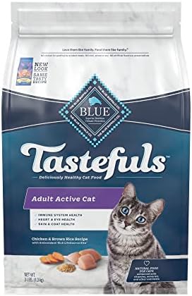 Kék Buffalo Tastefuls is Aktív, Természetes Felnőtt Száraz macskaeledel, Csirke 3lb táska