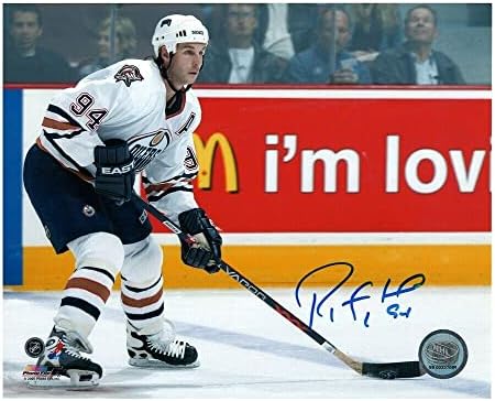 RYAN SMYTH Aláírt Edmonton Oilers 8 x 10 Fotó (Elmosódott) - 70537 C - Dedikált NHL-Fotók