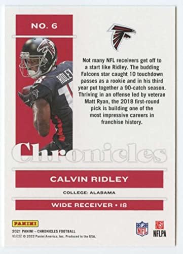 2021 Panini Krónikák 6 Calvin Ridley Atlanta Falcons NFL Labdarúgó-Trading Card