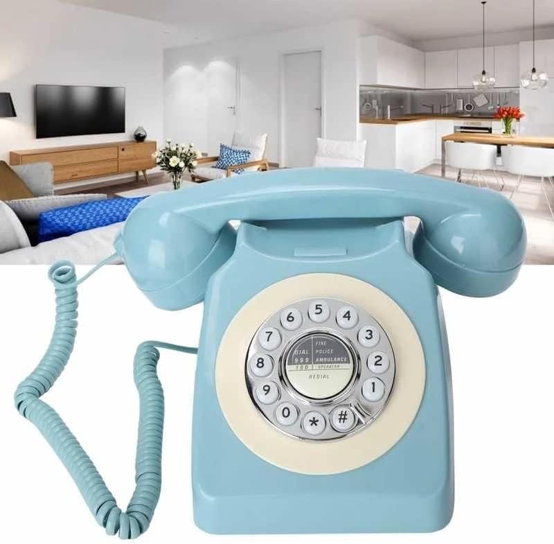 KXDFDC Retro Vezetékes Telefon Classic Rotary Design Vintage Vezetékes Asztal Telefon Haza Office Home Vezetékes Telefon