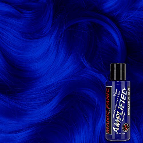 MANIC PANIC Rockabilly Kék Haja Színe - Erősített - (2PK) Félig Tartós hajfesték - Erős, Igaz Semleges Színe Kék - Sötét & Világos Haj