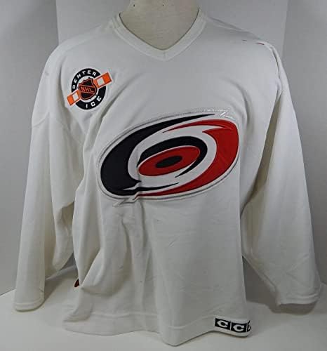 A Carolina Hurricanes a Játék, Üres Használt Fehér Gyakorlat Jersey DP24930 - Játék Használt NHL-Mezek