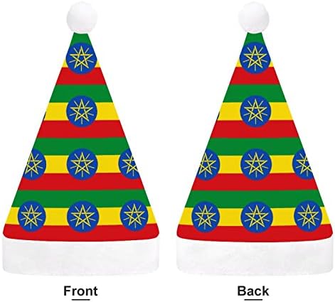 Zászló Etiópia Karácsonyi Kalap Mikulás Kalap, Rövid Plüss Fehér Bilincs a Férfiak a Nők Karácsonyi Ünnepi Parti Dekoráció