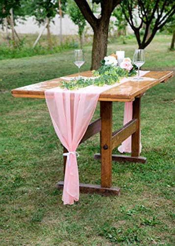 Egy-DEKOR 10 Ft Chiffon asztali Futó Overlay az Esküvő Party Esküvői, vagy a Baby Shower Dekoráció Romantikus Bohém Rusztikus