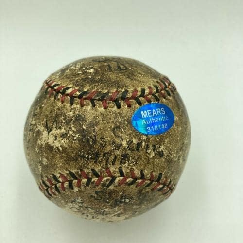 George Tyler Aláírt 1918-As World Series Játék 6 Játék Használt Baseball SZÖVETSÉG & MEARS COA - MLB Dedikált Baseball Játék,