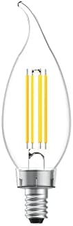 GE Klasszikus 60 Wattos EQ CAC, Puha, Fehér Gyertyatartót Alap (e-12) Szabályozható LED Gyertya Izzó (6-Pack)