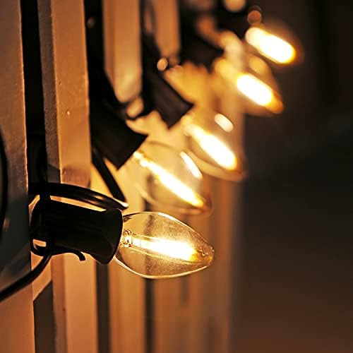 KIBOCSÁTÓ Vízálló C7 Helyettesítő LED Izzók – 0,6 W Egyenértékű, 7W, Meleg Fehér 2700K Kültéri/Beltéri String Fények, E12