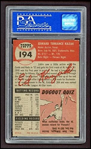 1953 Topps 194 Eddie Kazak Detroit Tigers (Baseball Kártya) PSA a PSA 6.00 Tigrisek