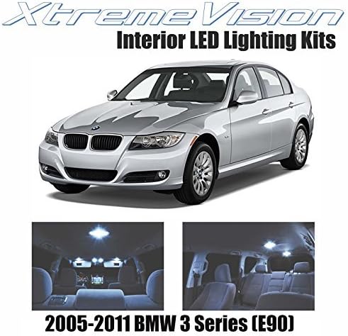 XtremeVision Belső LED BMW 3-as Sorozat (E90) 2005-2011 (11 Db) hideg Fehér Prémium Belső LED Kit Csomag + Telepítési Eszköz