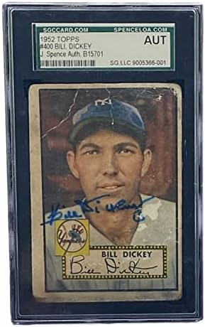 Bill Dickey Aláírt Asztalon New York Yankees 1952 Topps 400 CSKP - Baseball Asztalon Dedikált Kártyák