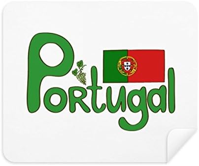 Portugália Nemzeti Zászló Zöld Minta tisztítókendővel Képernyő Tisztító 2db Velúr Szövet